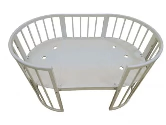 Кровать-трансформер с двумя матрасами Merry Happy Mini матовая Слоновая кость