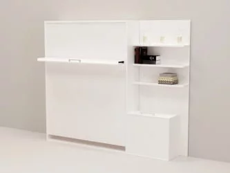 Откидная кровать с полкой Смарт 1 К 1400+П правая Дуб молочный