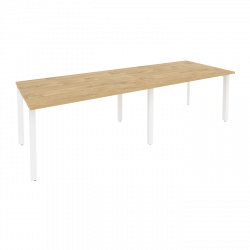 Стол переговорный (2 столешницы) ОНИКС О.МП-ПРГ-2.3 Тиквуд Светлый/Белый / ONIX O.MP-PRG-2.3