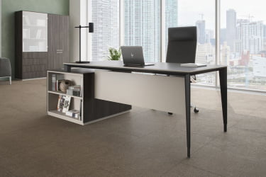 Комплект мебели для кабинета руководителя Atlas №05 Бренсон Трюфель Серый камень Антрацит