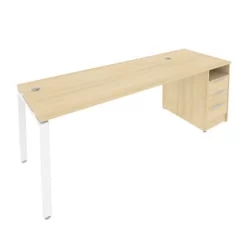 Рабочая станция с опорной тумбой Metal System Б.РС-СТП -1.5 Акация/Белый