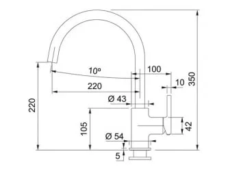 Смеситель Franke Lina XL Черный матовый