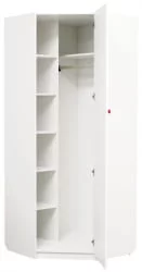 Шкаф угловой Радуга с зеркалом Желтый/Белый