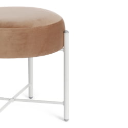 Банкетка AMBER металл, ткань, 41*41*40 см, бежевый/белый