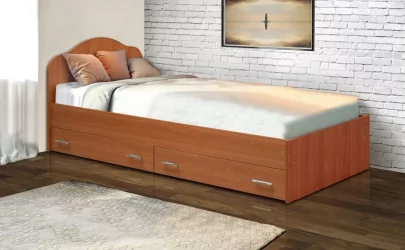 Односпальная кровать с ящиком с ящиками на уголках №3 ЛДСП 700*1900 Ясень Анкор темный