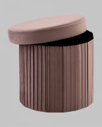 Пуф складной с ящиком Store Round пыльно-розовый