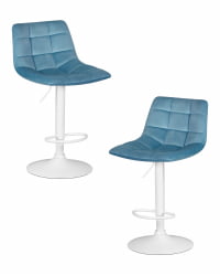 Стул барный DOBRIN TAILOR WHITE (пудрово-голубой велюр (MJ9-74)) 2 шт