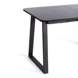 Стол MALTIDO ЛДСП/HPL/металл, 130 х 75+30 х 75 см, Мрамор черный/черный