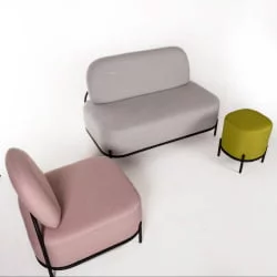 Диван с подушкой Gawaii 2-х мест Розовый