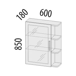 Зеркало с полками (лев/прав) Тиффани 47.17 Сосна Астрид Мелинга