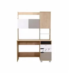 Стол письменный с надстройкой Хаски 12 Дуб Ирландский Мокко Белый