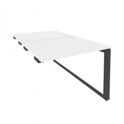 Стол-приставка двойной на О-образном м/к к опорым элем. ОНИКС О.МО-Д.СПР-1.8 Белый Бриллиант/Антрацит / ONIX O.MO-D.SPR-1.8
