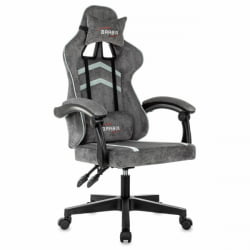 Геймерское кресло BRABIX Shooter GM-12, 2 подушки, ткань, серое