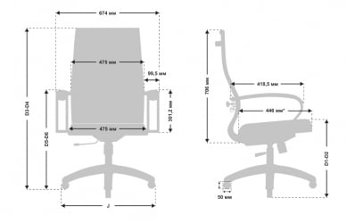 Кресло офисное МЕТТА B 2b 19/K130, Основание 17831 Комплект 1 Темно-серое