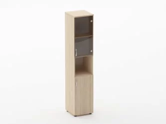 Шкаф высокий со стеклом и нишей Glassy 6.19.14Пр Дуб молочный