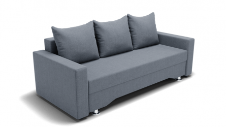 Диван Квадро-3 ППУ (ЗР) Цвет фасада: Серый; Тип: Прямой; Материал фасада: Металл/Велюр