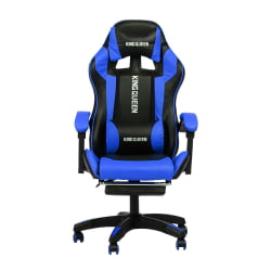Геймерское кресло 1206 KINGQUEEN цвет черный/синий с массажем 1206-black-blue-mass