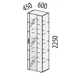 Шкаф для книг Монако 606.06 Дуб Вотан / Белый шпон/ Альпийский белый