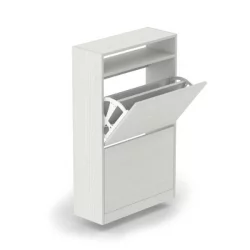 Тумба в прихожую 2-х уровневая Выбеленное дерево