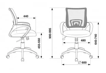 Кресло офисное Бюрократ CH-695N/SL/BLACK