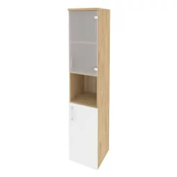 Шкаф высокий узкий правый ONIX O.SU-1.4(R) Тиквуд Светлый/Белый