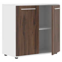 Шкаф с глухими малыми дверьми EDIS ELCS 85.1 Дуб Денвер темный Белый Белый