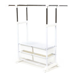 Вешалка NY-3297 металл, 76-130*43*109-165см, хром/белый