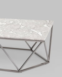 Журнальный столик Авалон black 122*66 Серый мрамор