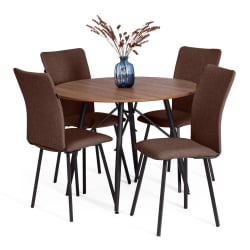 Стул обеденный La Rousse ткань рогожка, 49х50х93, коричневый/черный, 3М7-147