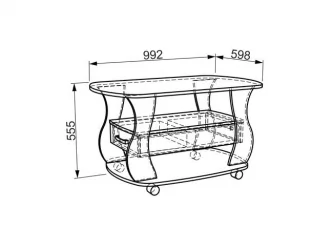 Стол журнальный Барон №3 модуль 02 Дуб сонома