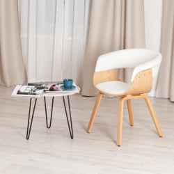 Стул VIMTA (mod.8021) дерево / экокожа, 69х56х77 см, натуральный/белый