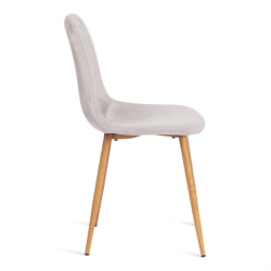 Мягкий стул BREEZE (mod. 4724) вельвет/металл, 44 х 53 х 87 см, Light grey (светло-серый) HLR14 / натуральный