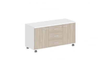 Тумба сервисная с 3-мя ящиками Sigma SG.621.WH.OD.M Белый Дуб темный