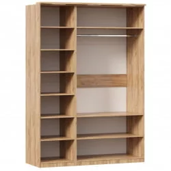 Шкаф трехстворчатый с зеркалом и декоративными накладками Фиджи 004 Дуб Золотой Антрацит