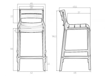 Барный стул DOBRIN NESSA (черный (B-03))