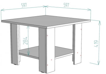 Стол журнальный TC2 419х597х597 Венге