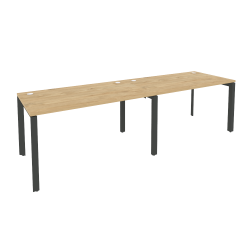 Рабочая станция на П-образном м/к ОНИКС О.МП-РС-2.3.8 Тиквуд Светлый/Антрацит / ONIX O.MP-RS-2.3.8