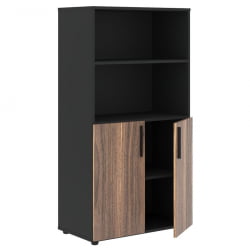 Шкаф с 1 комплектом глухих малых дверей VELION VENEER VRMCS 80.5 Американский орех Яшма черная