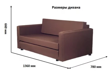 Диван дсп (лдсп) Нео (2 категория)  Шоколат