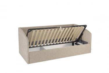 Односпальная кровать с подъемным механизмом Альба (Софа) КМ.S-16 капучино (велюр)