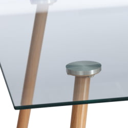 Обеденный стол SOPHIA (mod. 5003) металл/стекло (8мм), 110 х 80 х 75 см, бук/прозрачный
