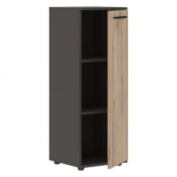 Шкаф-колонка с глухой средней дверью ЕДИС ЕМCС 42.1 Дуб Денвер светлый Черный Мокко / EDIS EMCS