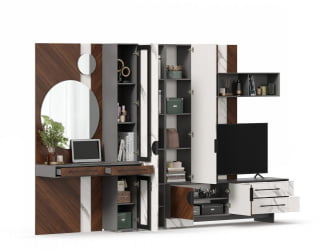 Набор мебели для гостиной Вилена №4 Оникс Серый/Орех/Монте белый