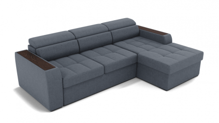 Диван Манчестер (ЗР) Цвет фасада: Серый; Тип: Левый/правый; Материал фасада: Металл/Велюр