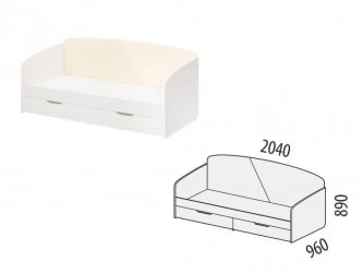 Кровать с изголовьем из ЛДСП Монако 903.05 Белый шпон/Даллас Айвори