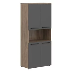 Шкаф с 2-мя комплектами глухих малых дверей MORRIS TREND MHC 85.4 Антрацит Кария Пальмира