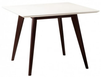 Стол Лунд 860*860 Белый Темный орех