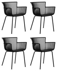 Стул обеденный ДОБРИН РОСС (черный (Б-03) без подушки) 4 шт / DOBRIN ROSS (B-03)