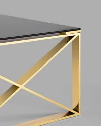 Журнальный стол КРОСС 120x60 Золото (стекло smoke)