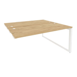 Стол-приставка двойной на О-образном м/к к опорым элем. ОНИКС О.МО-Д.СПР-4.7 Тиквуд Светлый/Белый / ONIX O.MO-D.SPR-4.7